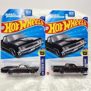 Hot Wheels Chevy El Camino 9/10 Black HW Screen Time 2-Car Lot Fast & Furious